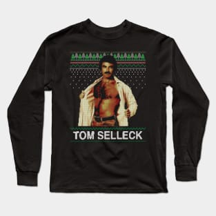 Tom Selleck Ugly Christmas Long Sleeve T-Shirt